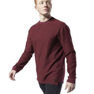 Reebok Training Essentials Twill Crew Sweatshirt Herren - Bordeaux - DE 219-OBE